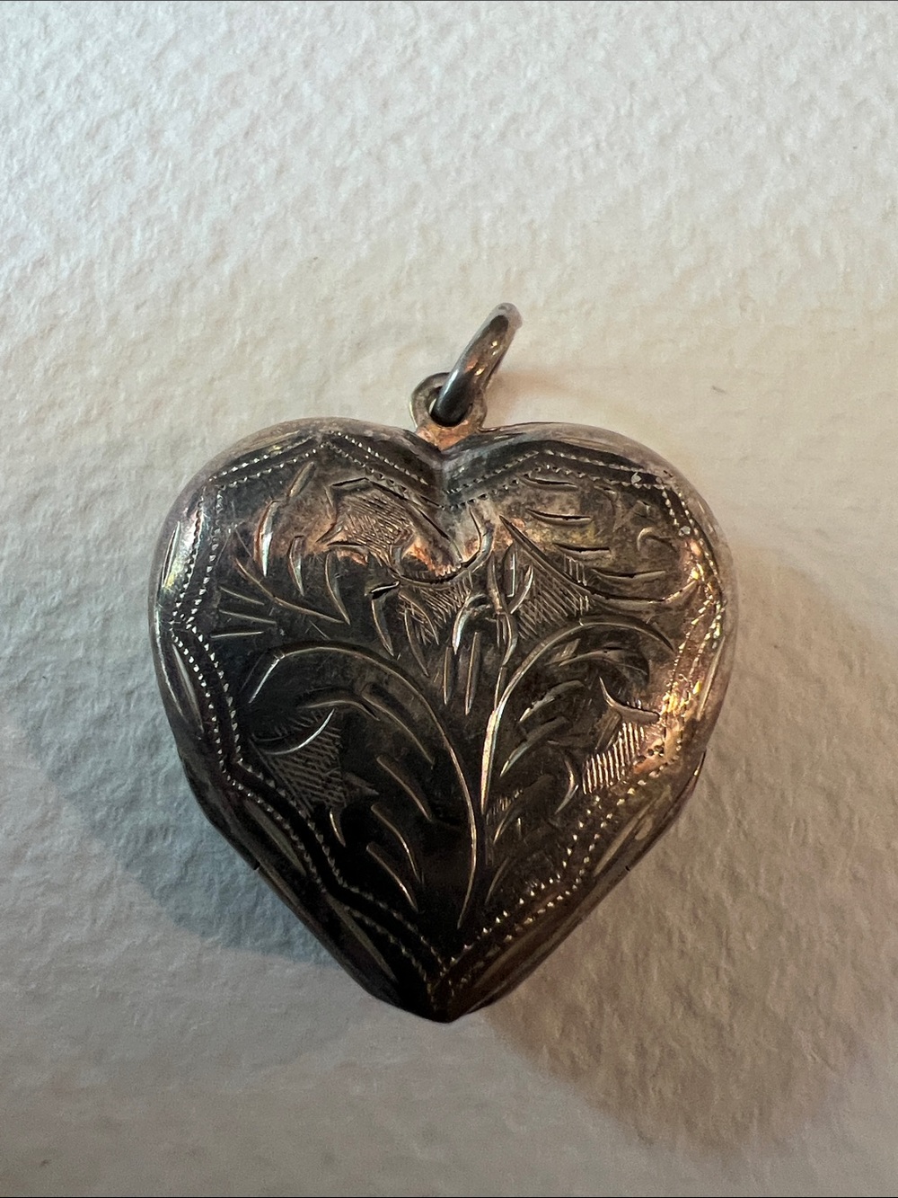 Vintage Engraved Heart Locket Pendant